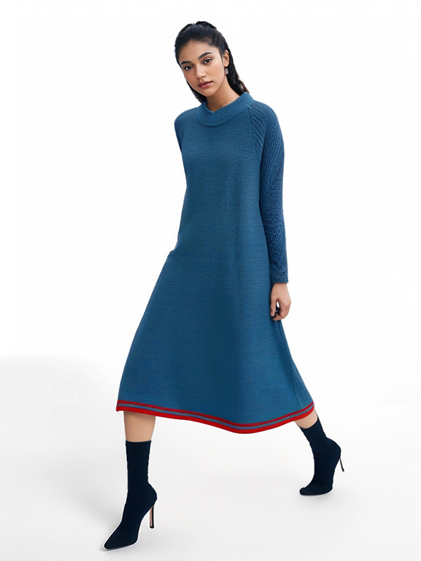 Women's 100% Super Fine Wool Dress Seamless Knit Sweater