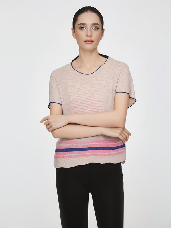 Girl Linen Cotton Cool Tee Seamless Knit Pullover Sweater