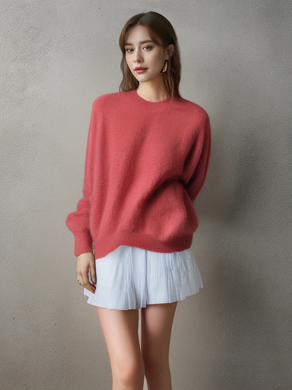 Ladies 100% Cashmere Easy Knit Pullover Sweater