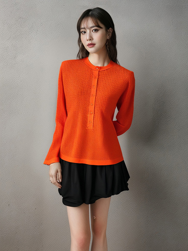 Ladies Cooling Dry Touch See Through Wool Knitted Sweater