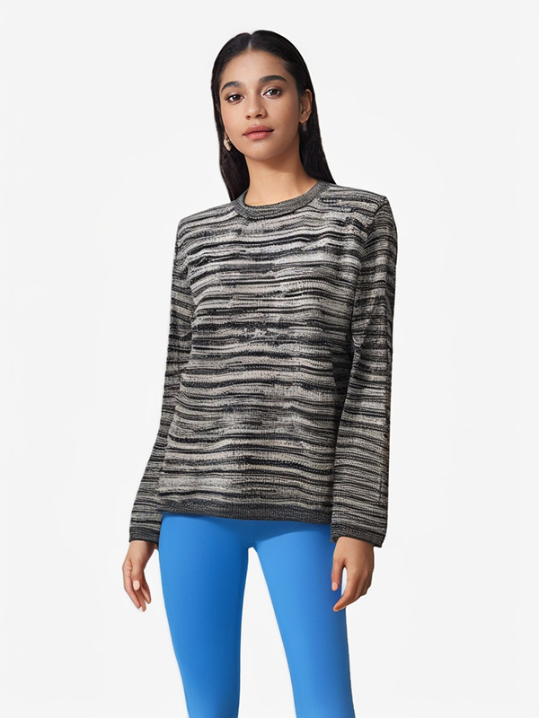 Unisex Egypt Cotton Space Dye Print Washable Knitted Pullover