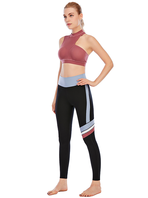 Ladies Sexy Top Bra Non-See-Through Yoga 2 Pieces Sportwear