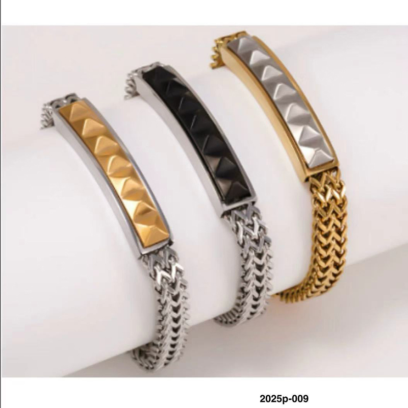 Jewelry Jewellery Handcraft Vacuum Plating Stainless Steel Bracelet With Natural Stone Crystal