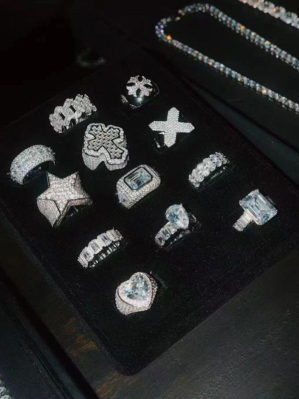 Jewelry Jewellery And Accessory Handcraft Vacuum Plating Stainless Steel Ring With Diamond