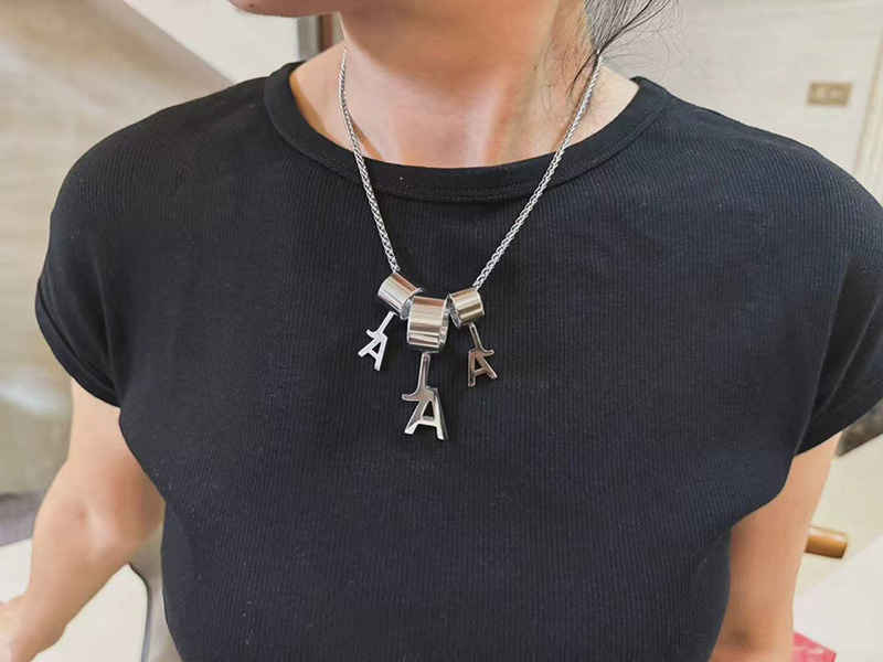 Jewelry Jewellery And Accessory Mechanical Vacuum Plating Stainless Steel Mult-Purpose Chain Necklace With Logo Pendants