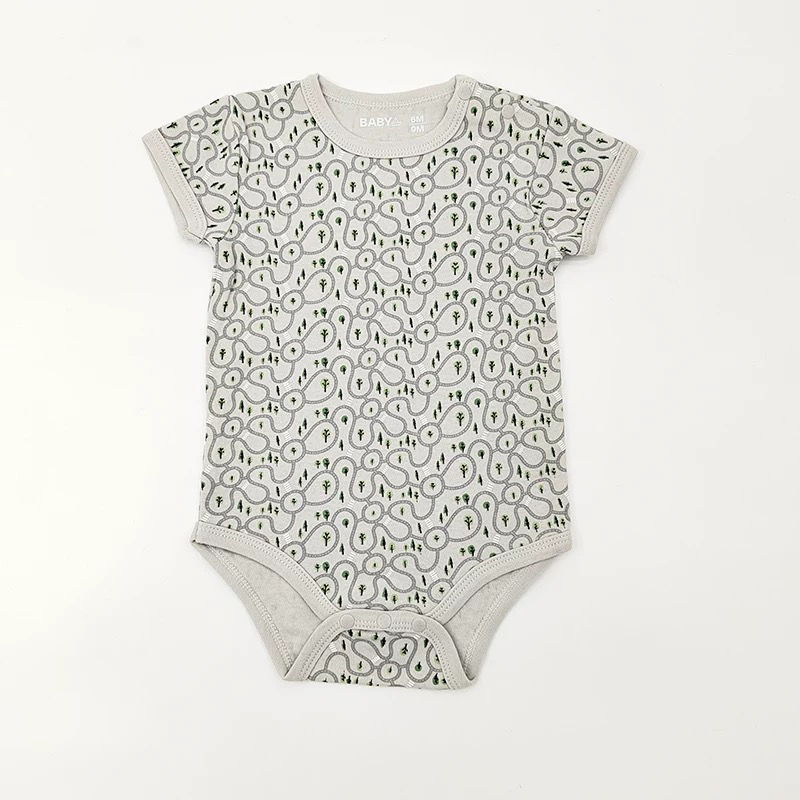 New Born Baby Breathable Recycle Cotton Digital Printjumpsuit