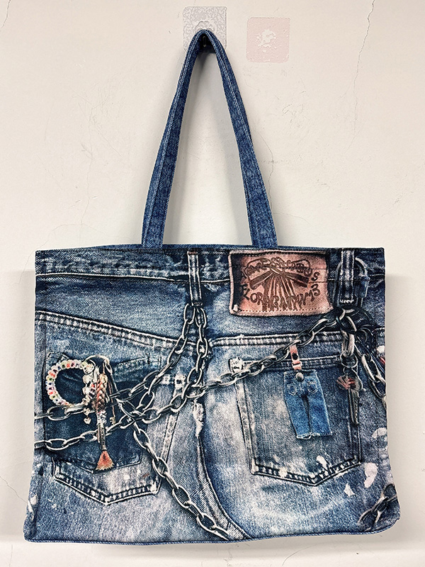 Phantom Digital Denim Print Cotton Tote Bag
