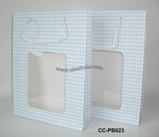 White Card Paper Bag with PVC window