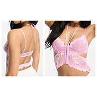 LADIES' BUTTERFLY LACE BRALETTE IN PINK