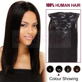 clip in human hair extensions 1b