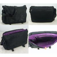 Black Flap Over Buckle Closure With Computer Zippered Pocket Messenger Bag