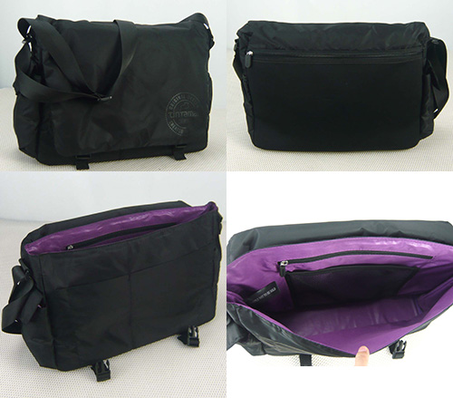 Black Flap Over Buckle Closure With Computer Zippered Pocket Messenger Bag
