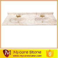 Wholesale Cheap Price Double Sink Cultured Marble Bathroom Vanity Tops High Qulity For Sale
