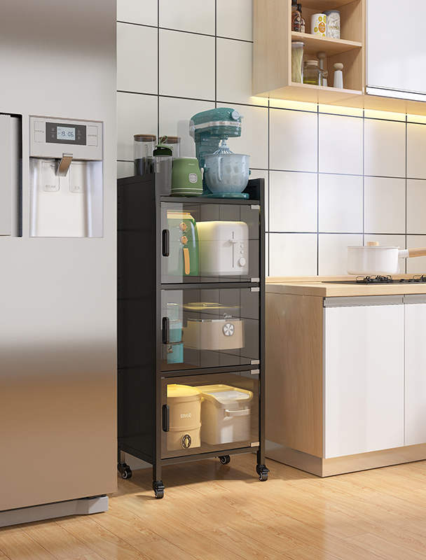 China Made Modern Glass Kitchen Four Layer Cabinets