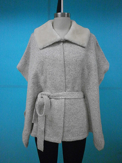 Ladies' Knit and Woven Mixed Sweater