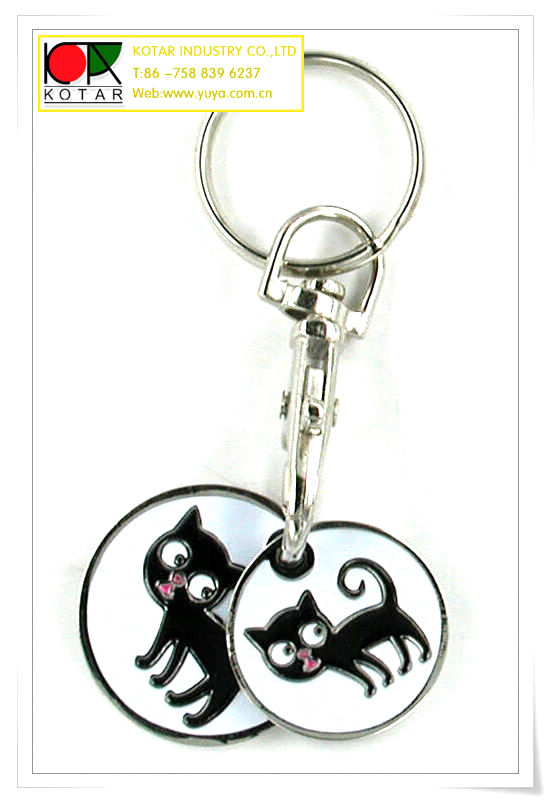 Trolley Coin Keychain, Made Of Stamped Iron