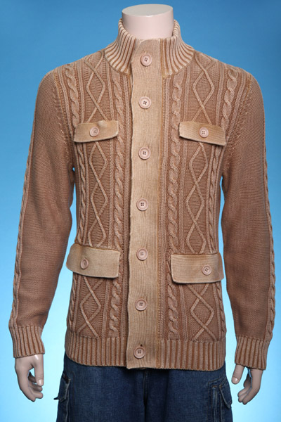 Acid Washed Knitted Cardigan