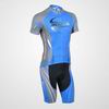 Blue Cycling Clothing Jersey Bib Shorts