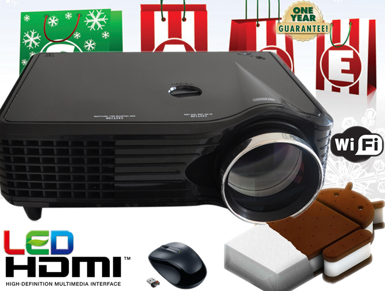 Sell Video Projector for home theater with Smart Android 4.03/wifi/HDMI/USB/SD/RJ45 proyector