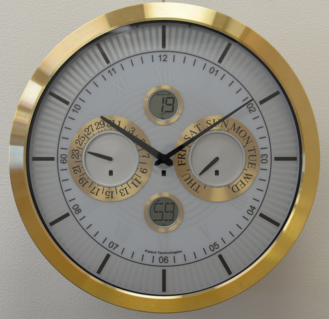 Golden Automatic Wall Clock