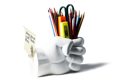 Strong Hand Pen Holder with Paperclip Stand
