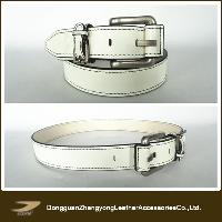 Sell JANYO Fashion White Genuine Leather Golf Belts with logo you want