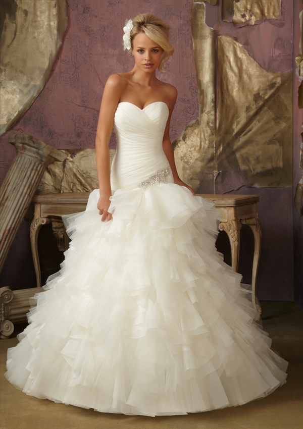 2014 Summer Tulle Ball Gown Wedding Bridal Dress (OGT14015W)