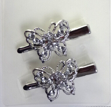 Ladies Fashion Crystal Butterfly Head Clip China Reliable Manufacturer Alloy Hair Jewellery Product