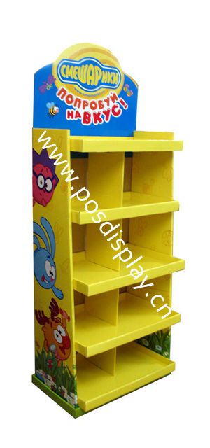 Cardboard promotion hooks display stand