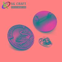 Custom round logo blank metal material tin button pin badge