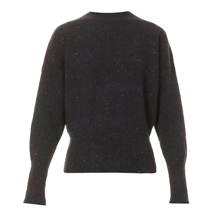 Navy Blue Cotton Round Neck