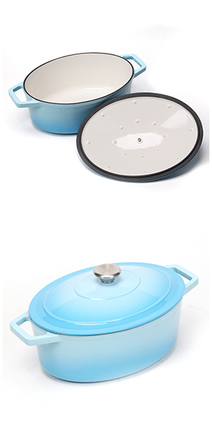 Enameled Cast Iron Oval Dutch Oven
