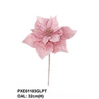 THICK VELVET POINSETTIA WITH GLITTER