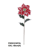 SNOWED SINGLE POINSETTIA WITH SNOW