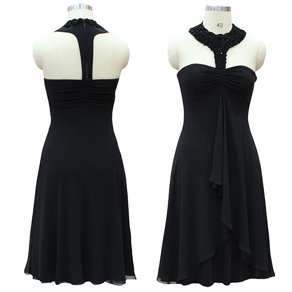 Beaded Neck Short Dress