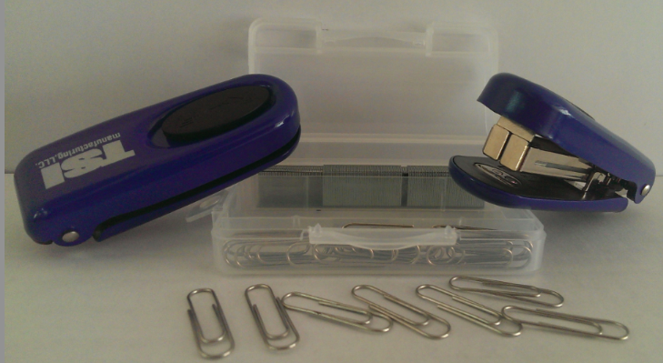Mini stapler with paper clips and staples