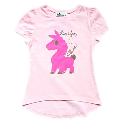 Girls Llama Princess Cuff T-Shirt
