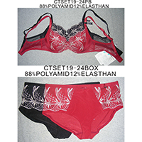 Padded Bra + Hipster with Emb.