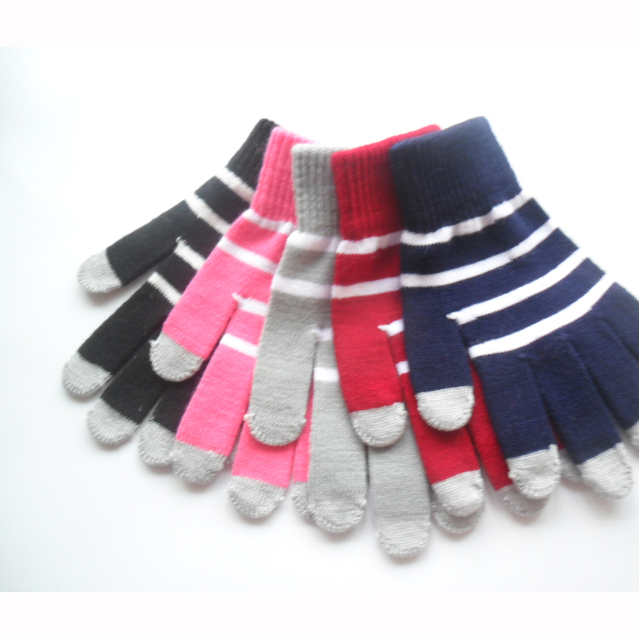 Stripe Touch Gloves