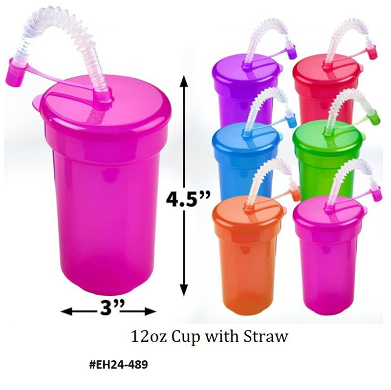 12oz Cup with Straw