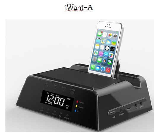 Bluetooth speaker with clock alarm and snooze and charging stock