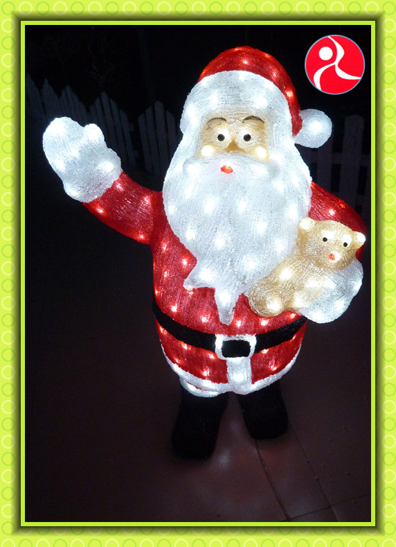 Santa and bear 100CM 140LED animated christmas lights motif With CE rohs certificate