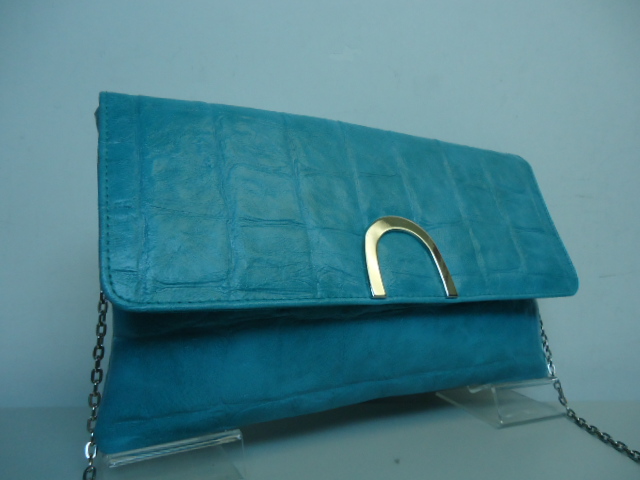 Sell Aqua CROCO PU Clutch Bag