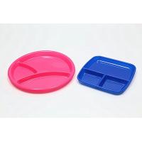 Plastic 3-Div Tray 7.9 inches Divided Plate 4PK