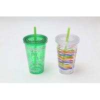 16oz Double Wall Clear Tumbler with straw and lid