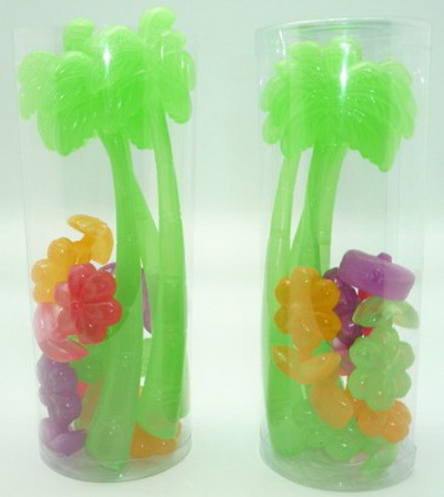 4 Palm-Tree Ice Stirrer and 8 Flower Ice Cube set