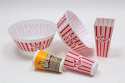 11 inches V Shape Popcorn Bowl10 inches Popcorn BowlSquare Popcorn Holder 18 oz Popcorn cup