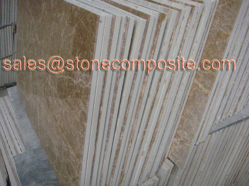 Light Emperador marble composite tiles