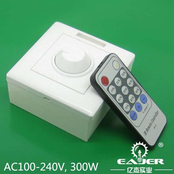 Newest Design 100-240vac Ir Remote Dimmer 300w Max Load
