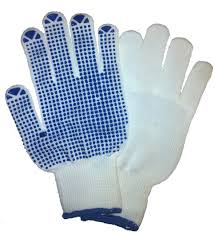 Industrial Cotton Hand Gloves Pvc Dotted